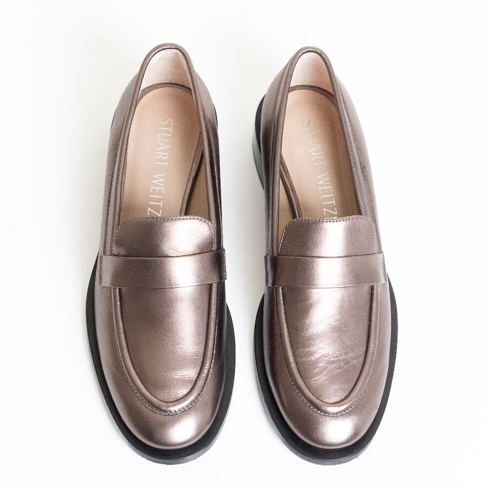Stuart Weitzman Metallic Brown Loafers